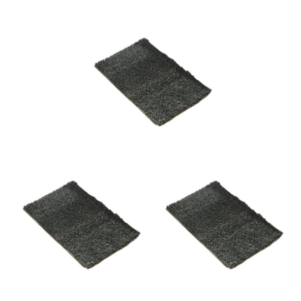 Bearachild Alfombrilla de baño de chenilla de poliéster, fuerte absorción de agua, exquisita textura hecha a mano, sin derramamiento, gris Type1 NO1