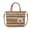 Khaki, variant on Women Sunflower Straw Tote Bag Hand Woven Summer Beach Bag With Detachable Crossbody Strap Hollow Weave Shoulder Handbag For Vacation Travel