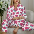 thumbnail image 6 of Haiem Hand Drawn Strawberry Pattern Women’s Long-sleeve Sleepwear,Sleepwear Set,2-piece Loungewear Set,Soft PJs Comfy Nightwear with Pockets-XX-Large, 6 of 7