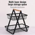 thumbnail image 4 of 2 Tier Vegetable Racks, Vegetable Fruit Storage Basket Stand Fruit Bowl Metal Detachable Fruit Vegetable Holder Storage, 4 of 5