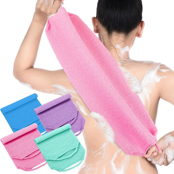 Fiudx Toalla de Ducha Exfoliante, Diseño de Doble Cara, Tejido Suave y Transpirable, Eliminación Eficaz de Células Muertas, Revitalización de La Piel, Suave Estimulación Circulatoria, Unisex, Tamaño