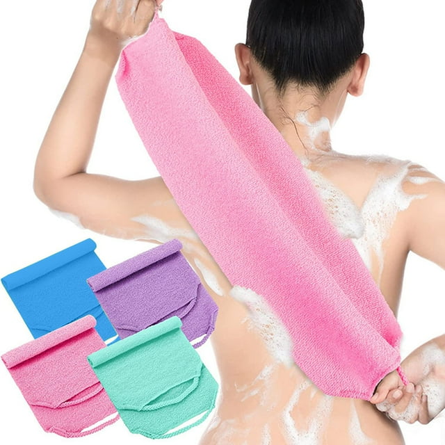 Toalla de Ducha Exfoliante, Diseño de Doble Cara, Tejido Suave y Transpirable, Eliminación Eficaz de Células Muertas, Revitalización de La Piel, Suave Estimulación Circulatoria, Unisex, Tamaño de La