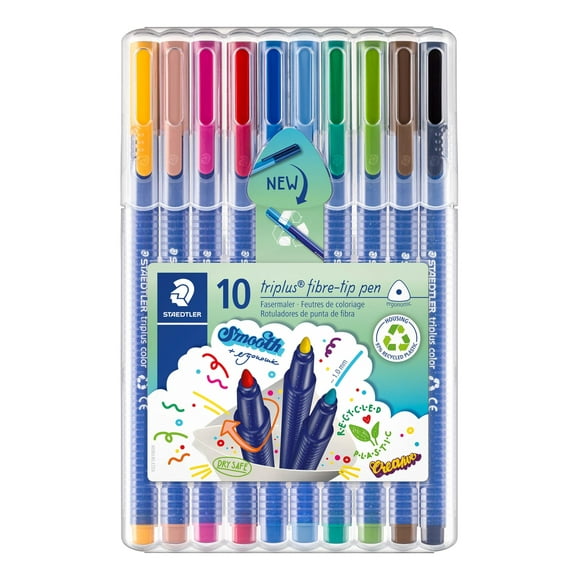 Marcadores de Punta de Fibra STAEDTLER 323 Triplus Color 1.0 mm Paquete de 10
