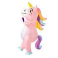 thumbnail image 4 of Disfraz inflable de unicornio espeluznante rosa para todo el cuerpo, 4 of 8