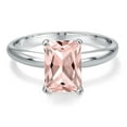 thumbnail image 3 of Gem Stone King PLAT-900 Platinum Peach Nano Morganite Engagement Ring for Women | 2.00 Cttw | Octagon 9X7MM | Gemstone October Birthstone | Size 5, 3 of 6