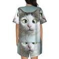 thumbnail image 3 of Picia Funny Cat Pajamas Sets for Women Soft Short-Sleeved Pjs with Lounge Shorts Two Piece Sleepwear-Large, 3 of 9
