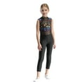 thumbnail image 4 of Doomiva Kids Girls Dance Gymnastics Jumpsuit Full Length Print Athletic Bodysuit Sleeveless Unitards Black 14, 4 of 7