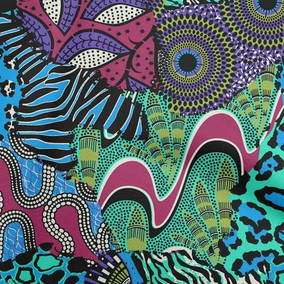 oneOone Polyester Lycra Turquoise Green Fabric Abstracts Sewing Craft Projects Fabric Prints By Yard 56 Inch Wide