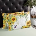 thumbnail image 4 of Spring Sunflowers Throw Pillow Covers, Birds Watercolor Botanical Garden Floral Soft Breathable Pillow Cases with Zipper for Sleeping, Toddler Pillowcases for Couch Bed Sofa Chair 12x20 Inches, 4 of 6