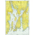 thumbnail image 2 of NOAA Historical Map and Chart Collection 14x18 Gold Ornate Wood Framed with Double Matting Museum Art Print Titled - Nautical Chart - Narragansett Bay ca. 1975, 2 of 4