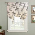 thumbnail image 2 of Coffee Kiosk Balloon Curtains for Windows, Bedroom Curtains 54 Inch Length, Retro Leisure Coffee Time Farmhouse Beige Tie Up Curtains Panels Thermal Insulated Bathroom Curtains Window 42"x54", 2 of 8
