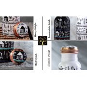 Warli Print White Copper Bottle