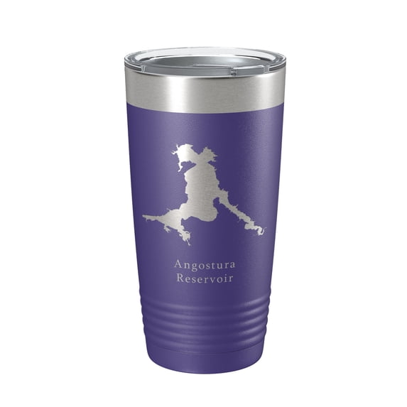 Angostura Reservoir Tumbler Lake Map Travel Mug Insulated Laser Engraved Coffee Cup South Dakota 20 oz Purple