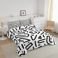thumbnail image 2 of YST Abstract Down Comforter Full Size,Geometry Pattern Comforter Set For Teenager,Black White Stripes Duvet Set,Western Art Style Bedding Set For All Season,Soft Warm Lightweight, 2 of 5