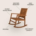 thumbnail image 4 of Ned Modern Chevron-Back 300-Lbs Support Acacia Wood Patio Outdoor Rocking Chair, Teak, 4 of 8