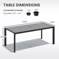 thumbnail image 5 of Crestlive Products 70" Aluminum Patio Dining Table for 8 Persons, All-Weather Large Furniture, Gray, 5 of 9
