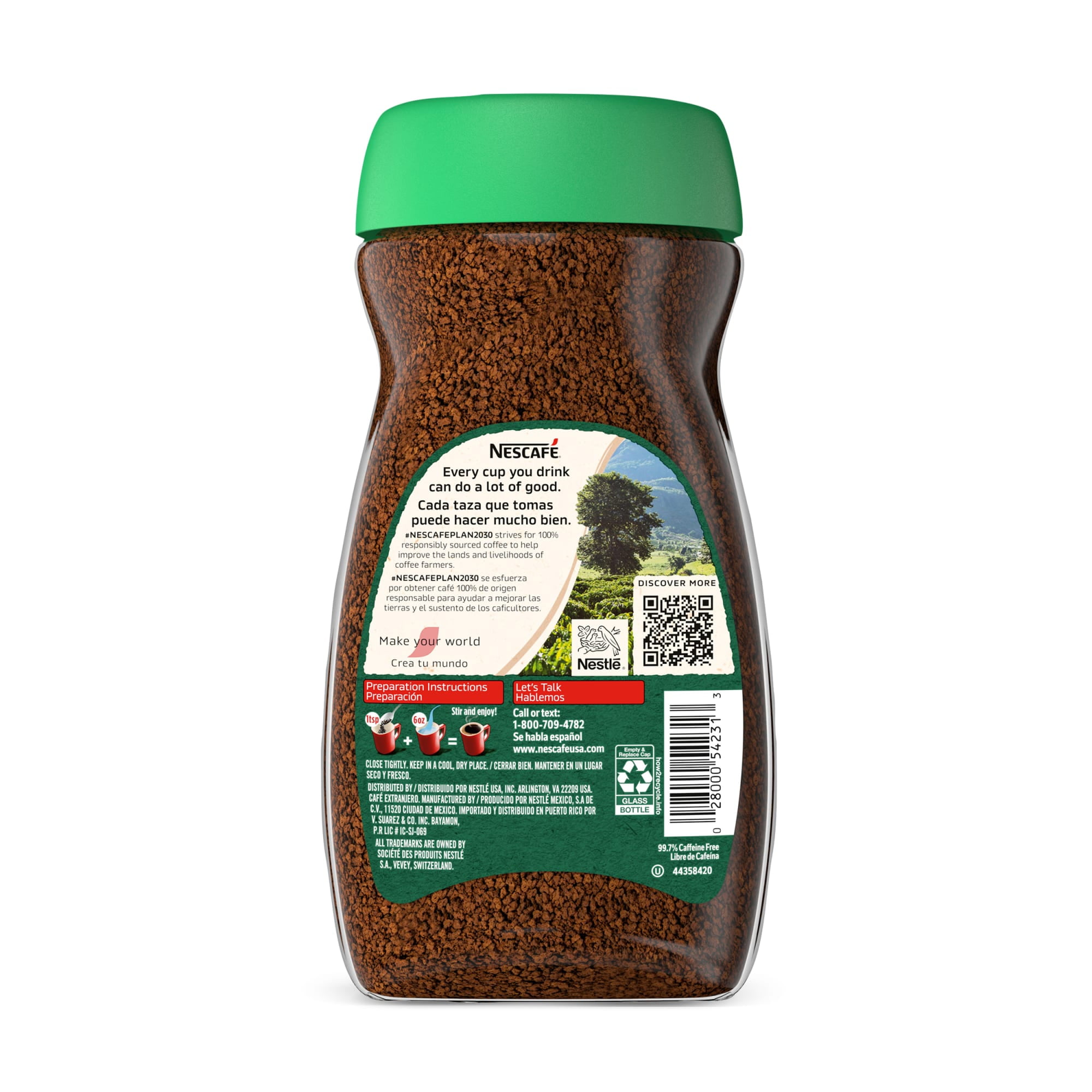 NESCAFÉ CLÁSICO Decaf Dark Roast Coffee, Instant Coffee, 7 oz, 1 Jar