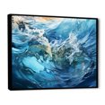 thumbnail image 2 of Designart "Fusion Of Marine Blue And White IV" Ocean Floater Framed Wall Decor, 2 of 5