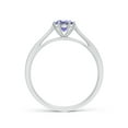 thumbnail image 2 of ANGARA Natural Tapered Shank Tanzanite Solitaire Ring with Diamonds in 925 Sterling Silver for Women (Size-5mm) | December Birthstone, Anniversary, Jewelry Gift for Women | Natural Tanzanite Ring, 2 of 9