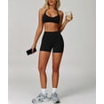 thumbnail image 6 of PISONIC Workout Sets for Women 2 Pieces Criss Cross Back Sports Bras Matching High Waist Butt Lifting Shorts Yoga Outfits, 6 of 11