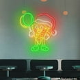 thumbnail image 3 of Craftnamesign Santa Pizza Neon Light Wall Art, Pizza Store LED Sign, Christmas Wall Decor, 3 of 5