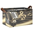 thumbnail image 2 of Rectangle Storage Basket with Handles Microphone Collapsible Storage Bin Large Storage Bins Decorative for Clothes Toys Bedroom, 2 of 8