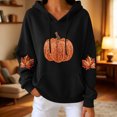 thumbnail image 6 of FchengtaiS Fall Pumpkin Printed Hoodies for Women Long Sleeve Fleece Sweatshirt Halloween Thanksgiving Pullovers Tops, 6 of 6