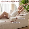 thumbnail image 3 of KeepCharm 68" Oversized Chaise Lounge Chair Indoor, Corduroy Boneless Couch with Pillows, Deep Seat Reading Chair, Cloud Sleeper Sofa for Living Room Bedroom, 3 of 10
