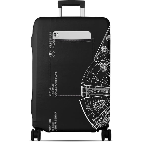 Luggage Cover for Suitcase Tsa Approved Protector - Luggage Sleeve Large Suit Case Cover Travel Stretch Baggage Case Protective Washable Fit 18-32 Inch Spaceship S