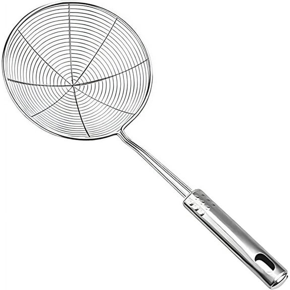 Versatile Stainless Steel Spider Strainer/Skimmer/Ladle for Cooking and Frying, Kitchen Gadgets Wire Strainer Pasta Strainer Spoon (6 Inch)