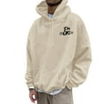 thumbnail image 2 of CONZONE Men's Hoodies Long Sleeve Pullover Hoodie for Men Letter Graphic Y2K Hooded Sweatshirts With Pocket, 2 of 7