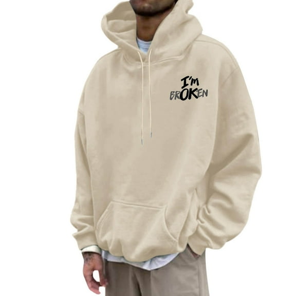 Mens Printed Hoodie Pullover Casual Streetwear Fashion Clothes