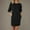 Black, variant on Oplxuo Womens Half Sleeve Sweatshirt Dress, Dressy Casual Crewneck Pullover Loose Tunic Mini Dresses with Pockets