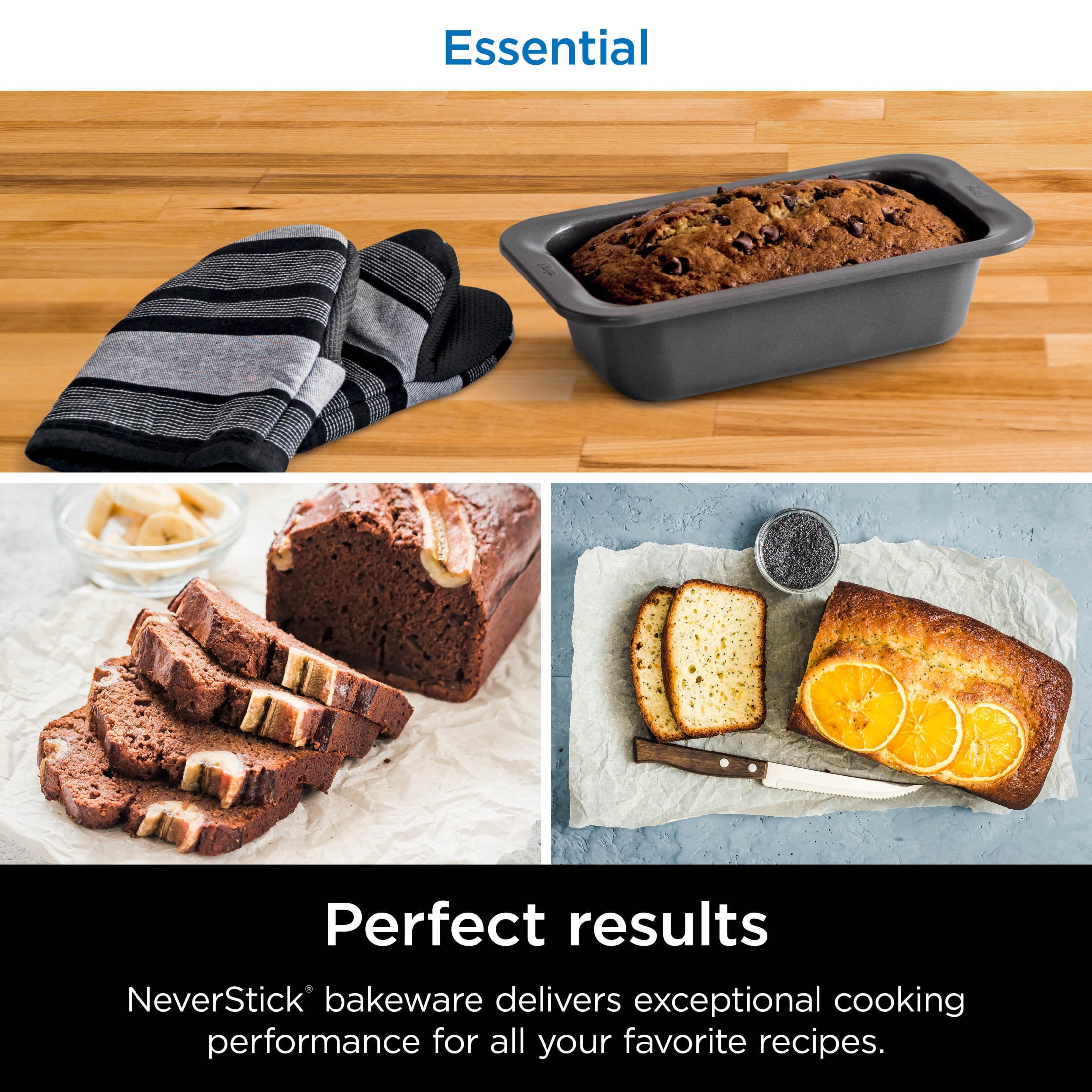 (2 pack) Ninja Foodi NeverStick Essential 5" x 9" Aluminum Loaf Pan