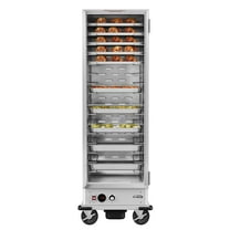 33 in. Commercial Non-Insulated Heated Holding Cabinet with Wire Racks and Glass Door in Silver (KM-CH36-WNGL)