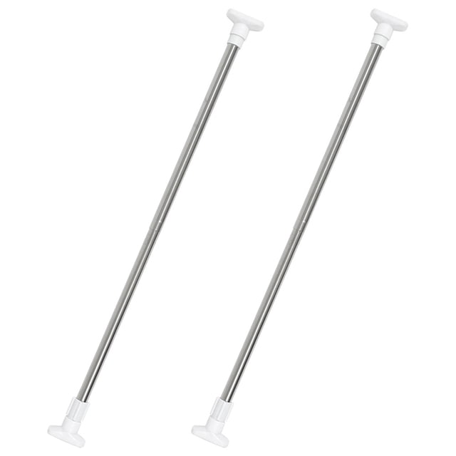 SEWCHICS 2 Pcs Tringle à Vêtements Télescopique Réglable Blanche en Acier Inoxydable Sans Installation Murale