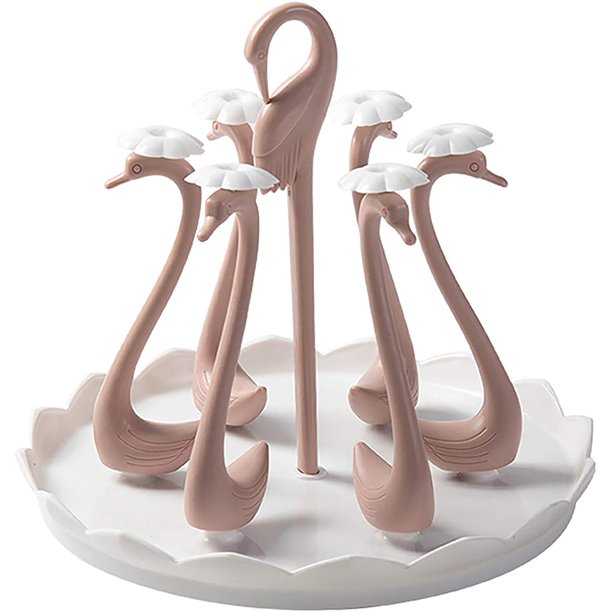 Estante de secado de vidrio para tazas, soporte para tazas para el hogar, escritorio independiente y encimera de cocina, almacenamiento organizador de tazas con 6 estantes-Bule
