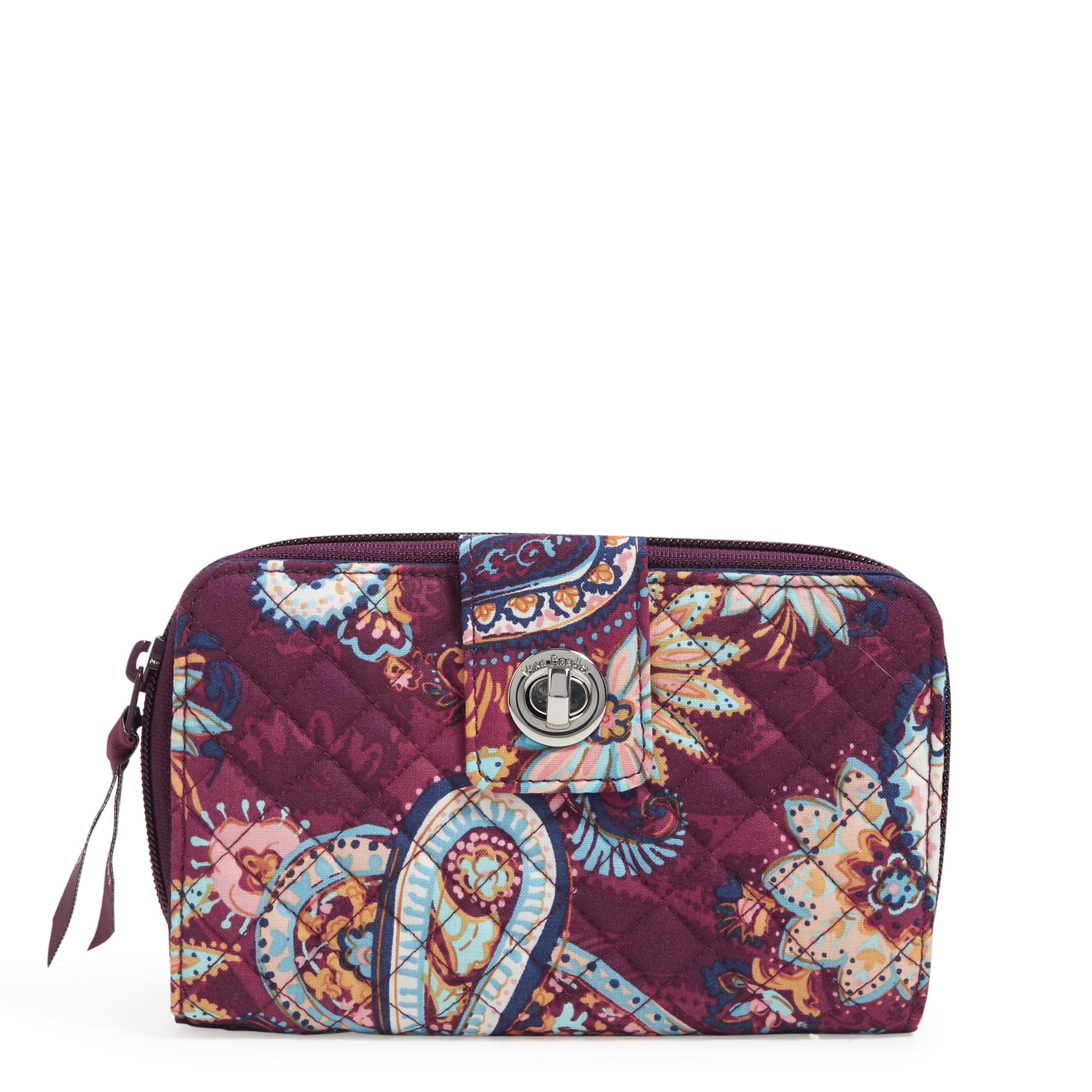 Vera Bradley Women's Recycled Cotton RFID Turnlock Wallet Paisley