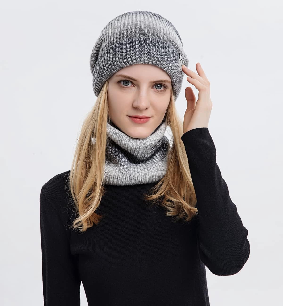 Zhengup Women Winter Beanie Hat with Face Shield Peruvian Circle Scarf Set Sherpa Ski Ear Flaps Hats Fleece Lined
