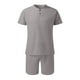 thumbnail image 4 of Conjuntos de dos piezas Cagnkofi para hombre, conjuntos cortos de verano, camisetas casuales de manga corta con botones y cuello en V, y pantalones cortos con cordón, chándal, 4 of 6