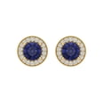 thumbnail image 3 of 1.18 ct Screw-Back Stud Earrings for Women | 5mm Round Cut Simulated Tanzanite | 18K Yellow Gold, 3 of 5