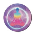 thumbnail image 1 of Indie Mouse Pad for Computers, Human Silhouette Lotus Position Triangles Circles Galaxy Yoga, Round Non-Slip Thick Rubber Modern Gaming Mousepad, 8" Round, Lavender Pink Blue, by Ambesonne, 1 of 2