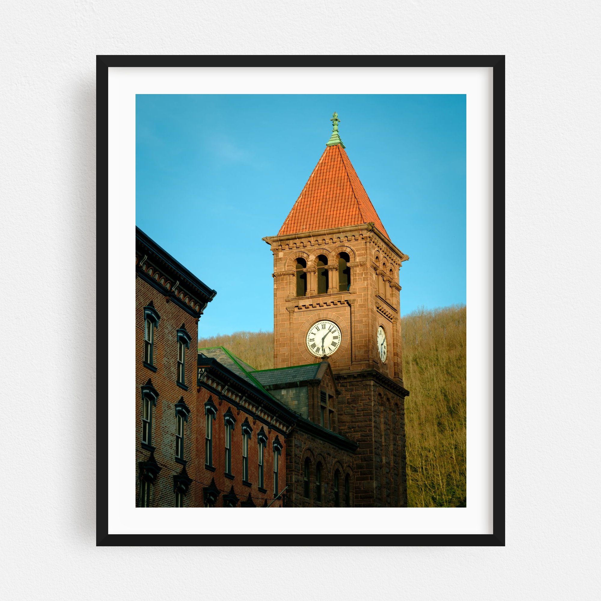 Carbon County Courthouse, Jim Thorpe - Jim Thorpe Pennsylvania Photography Black Framed Wall Art Print 16 x 20 inches