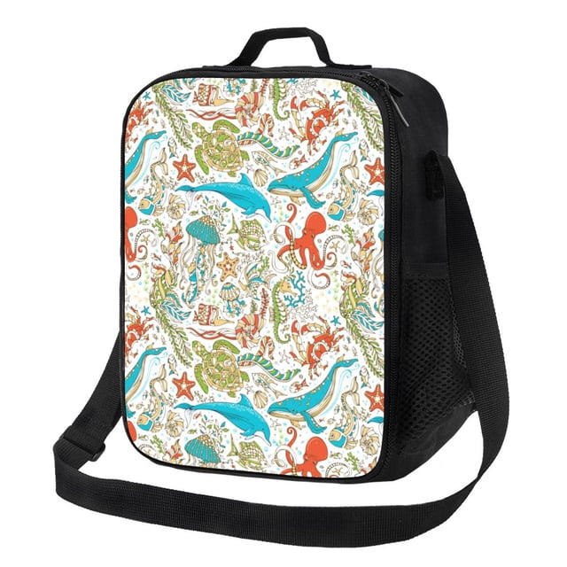 Disketp Sea Animal Bolsa Térmica Estampada para Almuerzo, Lonchera para Hombres y Mujeres Adultos