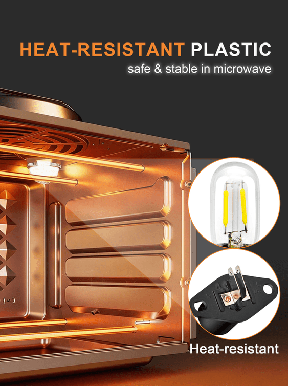 Ruiandsion 10-Pack Microwave Oven LED Bulbs,2W 110-130V 2200K Warm Amber 400LM,Z187 Base Vintage Filament Bulb,Side-Plug Design,Replacement