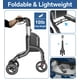 thumbnail image 3 of Andador Soundfuse de 3 ruedas para personas mayores, ligero y plegable, de aluminio, con altura ajustable, compatible con FSA y HSA, color negro, 3 of 5