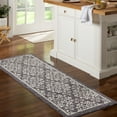 thumbnail image 3 of TOWN & COUNTRY EVERYDAY Walker Damask Medallion Everwash® Washable Multi-Use Decorative Rug with Non-Slip Backing, Grey, 24"x72", 3 of 11