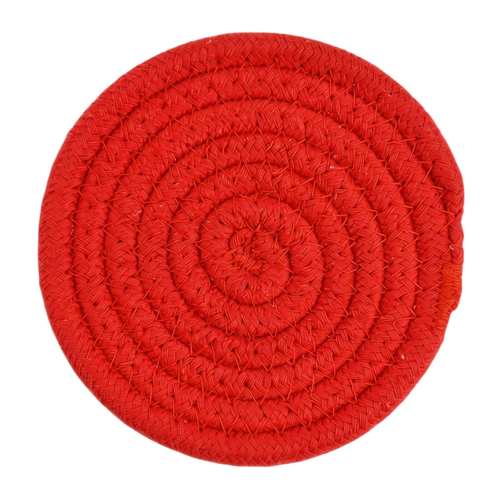 Cthrlog drink coasters Woven Cotton Coasters coffee table decor protective placemat for home kitchen bar desk office use 11cm circular design G