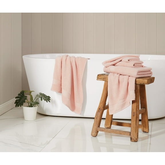 TRULY SOFT Quick Dry Blush 6 Piece Towel Set, Solid Color Themed, Oeko-TEX Certified Confidence
