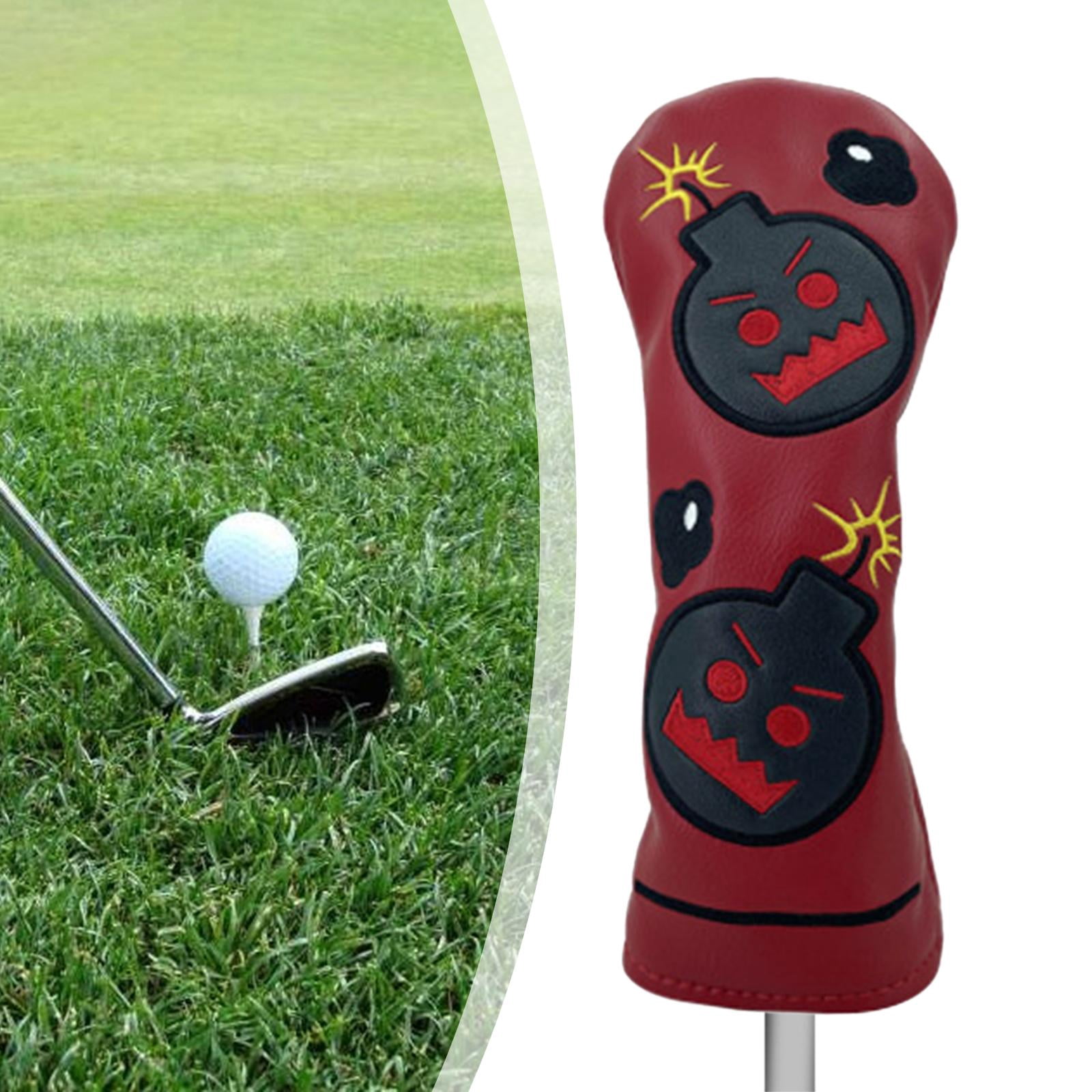 Golf Club Head Cover Durable PU Leather Fleece Lining Golf Driver Headcover Hybrid